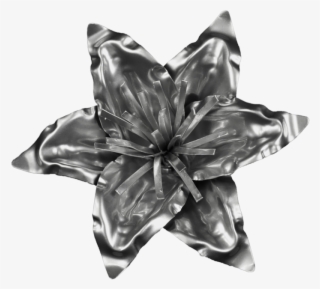 Platinum Lily Flower, Metal Flower Wall Art - Artificial Flower