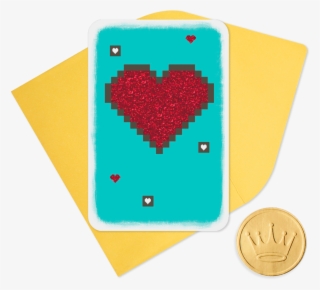 25" Mini Pixel Art Heart Love - Black Heart Pixel Art