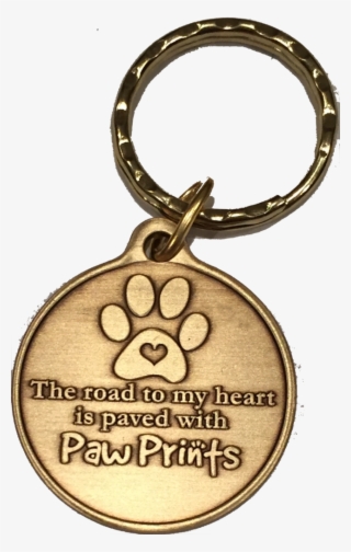 The Road To My Heart Is Paved With Paw Prints Heart - Keychain