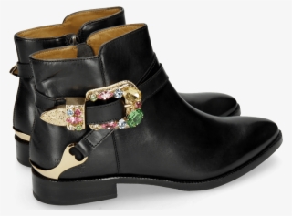 ankle boots candy 8 black buckle multi - motorcycle boot