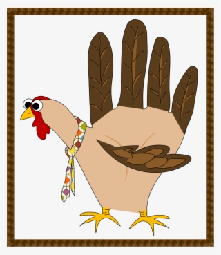 A Cartoon Styled Illustration Of A Fun Turkey Hand - Phasianidae