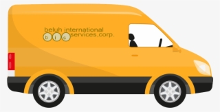 International Courier - Cartoon Delivery Van Vector