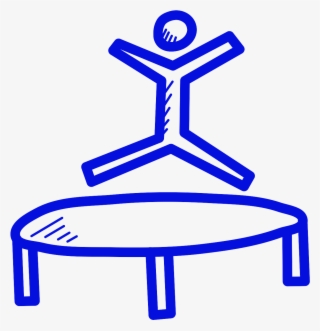 Line Drawing Of A Person Jumping On A Trampoline