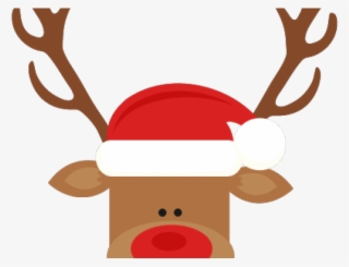 Santa Hat Clipart Cute - Reindeer With Santa Hat