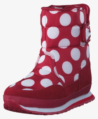Kids Nylon Prints/suede Red/white Dot - Snow Boot