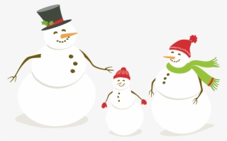 White Snowman Family - Snowman Family Png