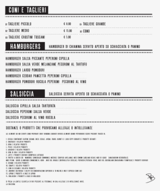 Menu-hamburger Taglieri Salsiccie - Menu Taglieri