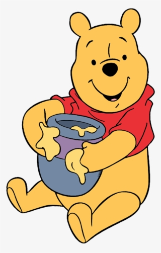 Pooh Face Sitting With Honey Pot - Winnie The Pooh Clipart Eating Honey