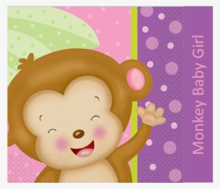 Monkey Girl Baby Shower Party - Cartoon