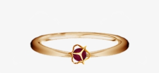 Embrace Star Ring 18ct Gold And Garnet 4mm With Yellowgold - Engagement Ring