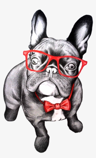 French Bulldog With Glasses Painting