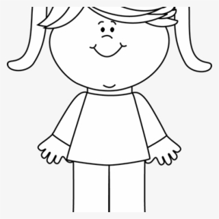 Girl Clipart Black And White Black And White Happy - Clip Art