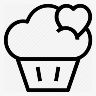 Cupcake Outline Cupcake Drawing Outline At Getdrawings - Dessert Icon Transparent Background