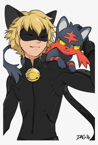“ Litten Is The Purrrfect Pokemon For Chat Noir - Cat Noir And Pokemon