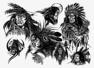 Sleeve Tattoo Americans In - Native American Tribal Tattoo Sketches  Transparent PNG - 1024x768 - Free Download on NicePNG