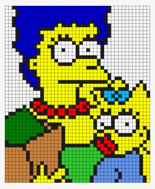 Marge Simpson Perler Bead Pattern / Bead Sprite - Emoji Hama Helmet