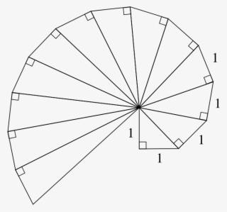 A Spiral With Right Angled Triangles With Lengths One - Right Angle Triangle Spiral