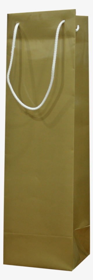 Gold Gloss Wine Bottle Bags With Rope Handles - Paper Bag
