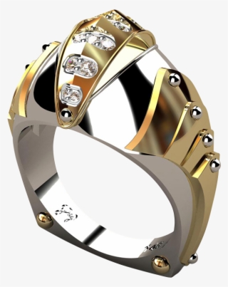 Gold And Diamond Knights Vision Mens Ring - Expensive Male Rings