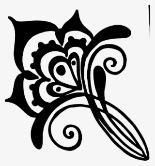 Flower Henna Artwork Silhouette Public Domain Mb Ⓒ - Henna Silhouette