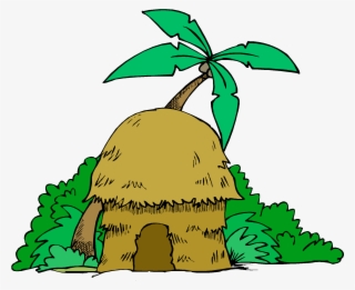 Cartoon Jungle Tree - Hut Cartoon Clipart
