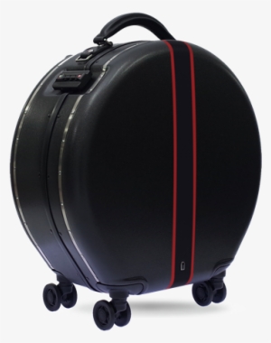 Picture Of Black Round Luggage With Color Band - Baggage