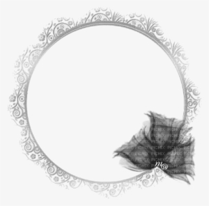 Frame Round Black Flowers - Round Collage Transparent Frame