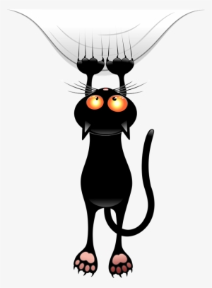 Black Kitten Clip Art Transprent Png Free - Cat Cartoon Hanging
