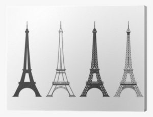 Eiffel Tower In Paris Vector Silhouette Canvas Print - Eiffel Tower Different Designs