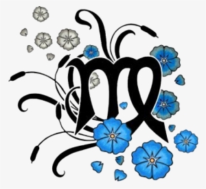 Virgo Tattoo Designs Are Symbolized By The Virgin Often - Cancer Zodiac Symbol With Flowers