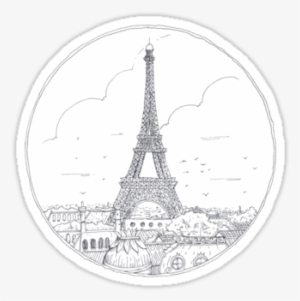 Drawn Eiffel Tower Circle - Eiffel Tower