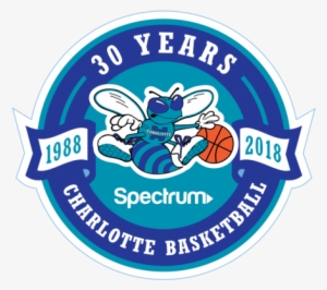 The 30th Anniversary Logo With Spectrum's Name Included - Charlotte Hornets