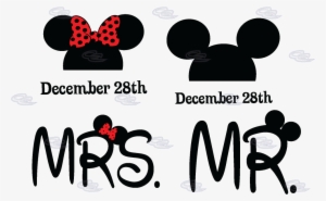 Mr Mrs Mickey Minnie Mouse Heads With Custom Wedding