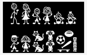 Stick Figure Family Png Clip Art Transparent - Family Stick Sticker Png