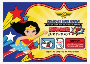 Wonder Woman Birthday Invitations - Mujer Maravilla