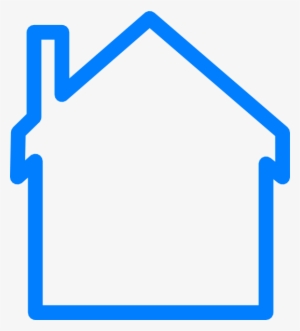 Stick Figure House - Blue House Outline