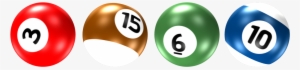 there lie 4 pool balls on a pool table - icon