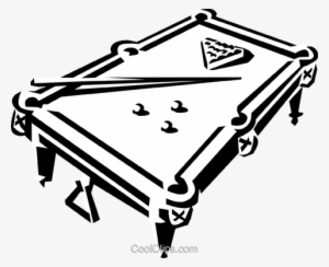 Pool Table And Balls Royalty Free Vector Clip Art Illustration - Pool Table Clipart Black And White