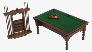 1 Inch Scale Miniature Pool Table - Dollhouse Miniature Antique Pool Table Set