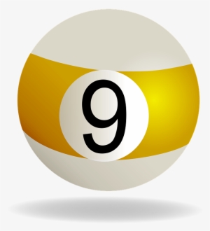 Billiard Ball Striped Yellow, Billiard, Ball, 9, Yellow - Bola De Billar 9