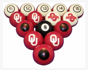 Oklahoma Sooners Team Color Billiard Balls