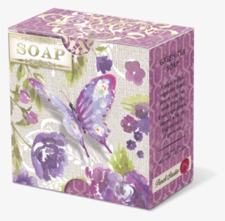 Purple Butterfly Linen Boxed Soap - Box