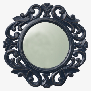 Indigo Wooden Round Mirror - Picture Frame