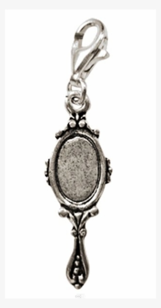 Silver Pendant Hand Mirror Decorated Charm 925 Sterling - Locket