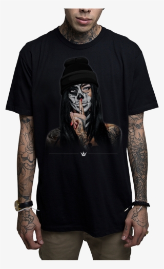 Mafioso Speak No Evil Tattooed Woman Skull Urban Ink - Sexy Woman Mens T Shirt