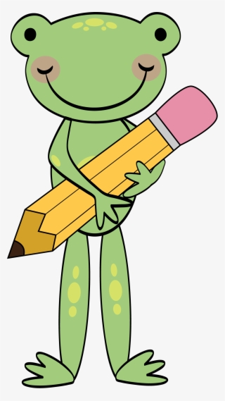 Frog With Pencil Clipart