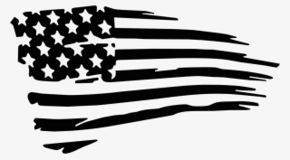 Tattered American Flag Png - Tattered Thin Blue Line Flag