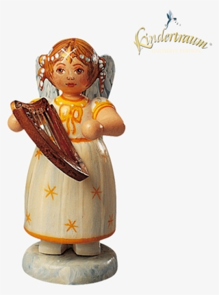 "angel With Hand Harp" - Figurine