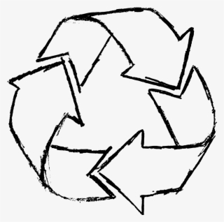 Svg Stock Line Art Recycling Symbol Drawn Transprent - Sketch