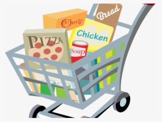 Trolley Clipart Grocery Store - Transparent Background Grocery Cart Clipart